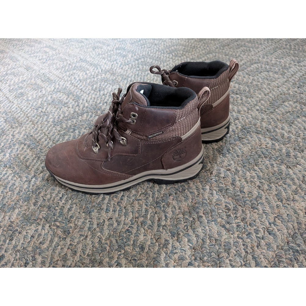 Timberland Mt Maddsen Brown Waterproof Leather Hiking Boots Boys 5 66961